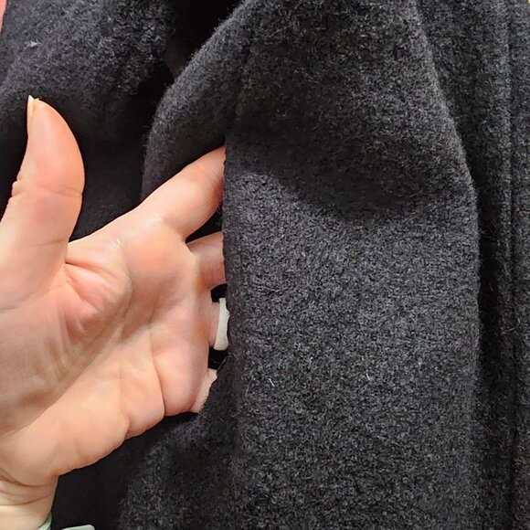 Sara Isabella Black Open Wool Jacket Sz M Colorful Embroidered Artsy Teacher - Picture 5 of 11